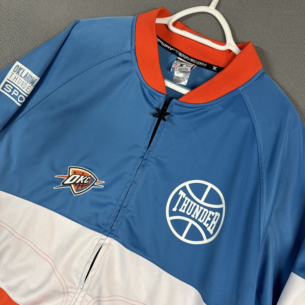 Oklahoma City Thunder Warmup Jacket Mens XXL Color Block Zipway Tear Away NBA